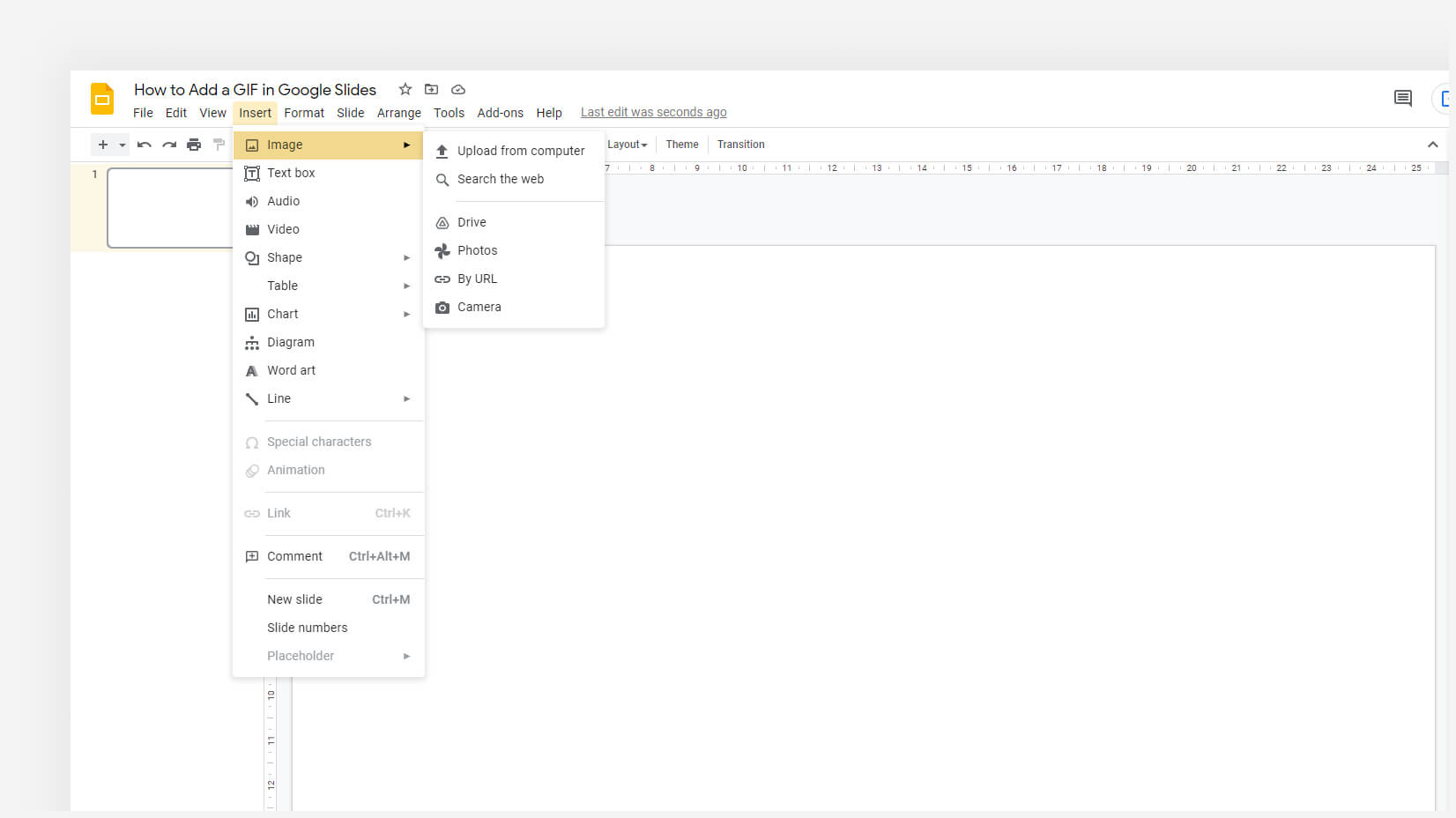 How to add a gif to Slides