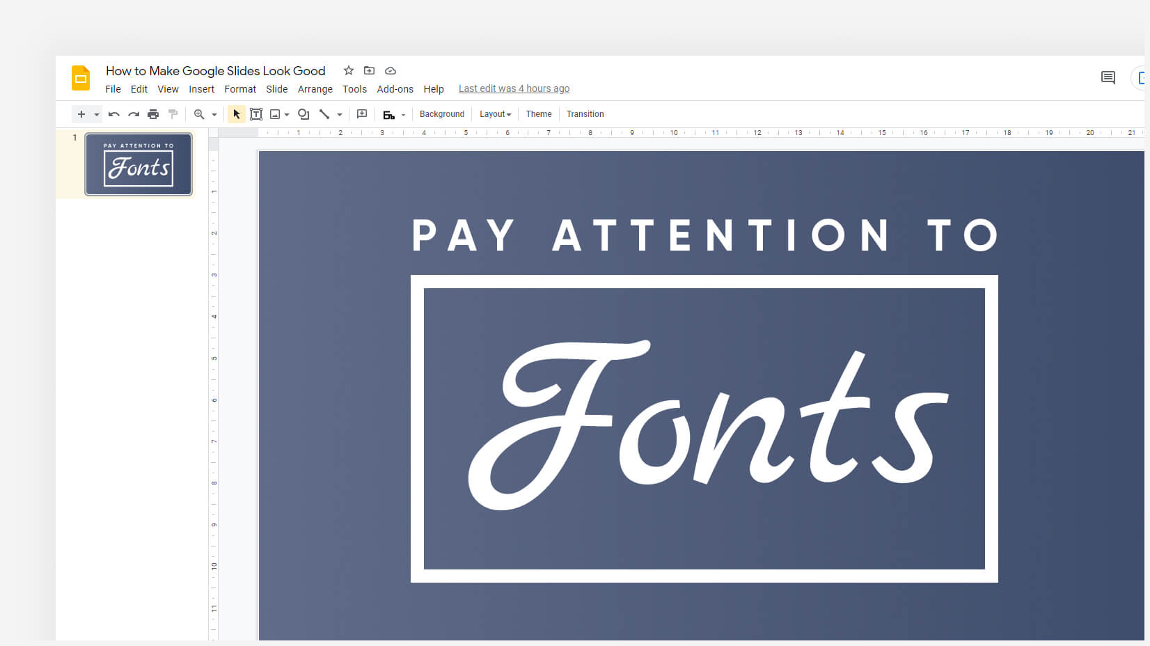 Choose the right fonts for Google Slides presentation