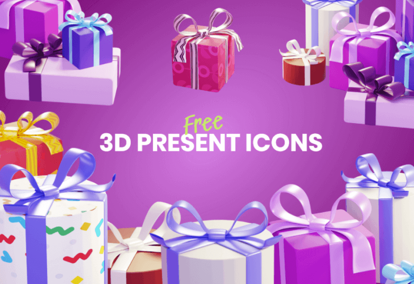 3D Present Icons Free Set