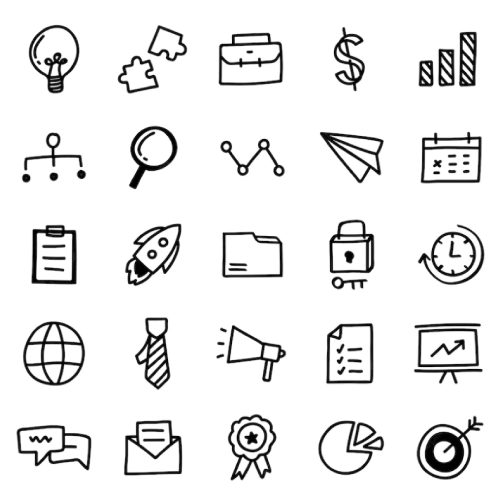 Free Business Icons for Presentations Hand-Drawn Outline Icons