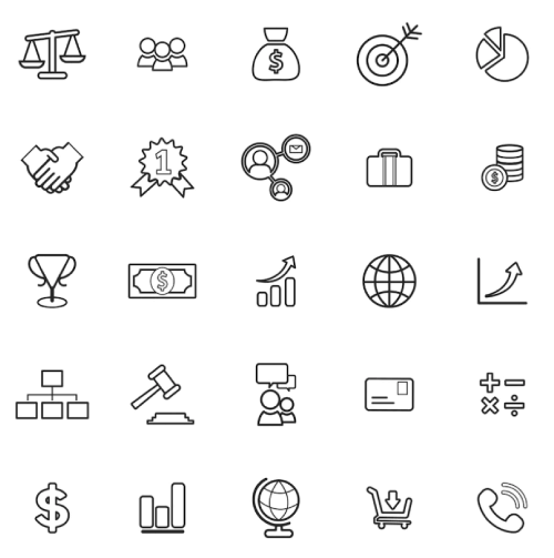 Free Hand-Drawn Financial Icon Collection