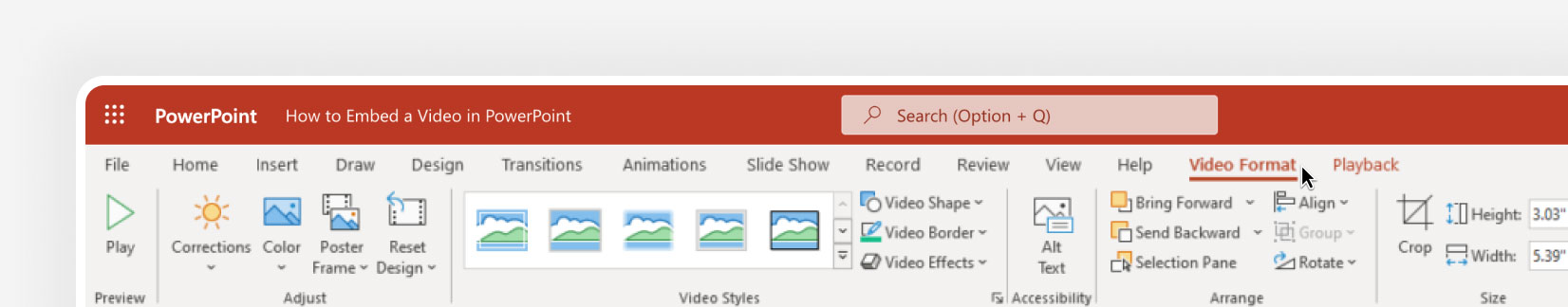 Video Menu in PowerPoint Overview