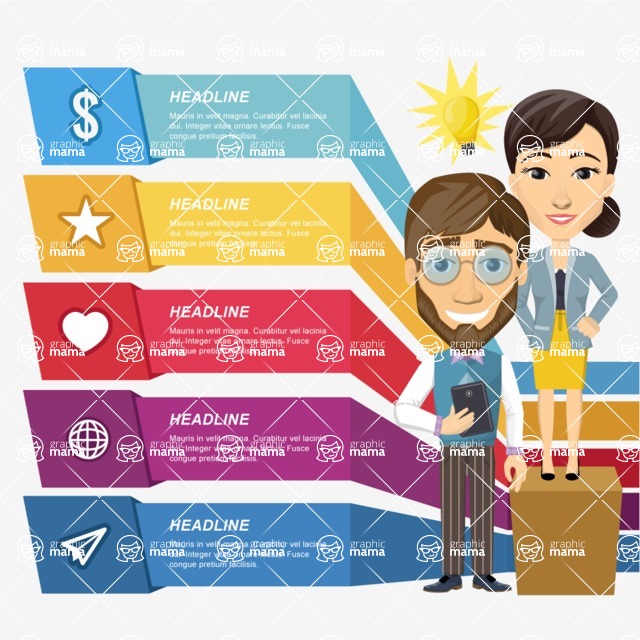 Infographic Templates Collection - Vector, Photoshop, PowerPoint, Google Slides - Infographic Template with Business Characters