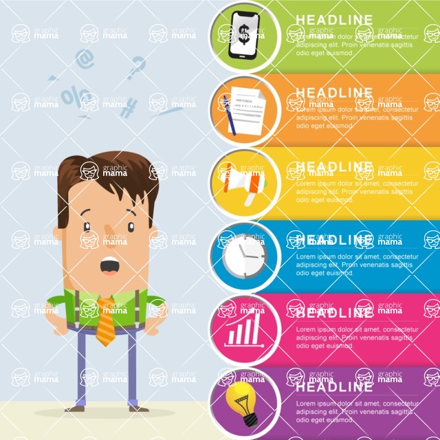 Infographic Templates Collection - Vector, Photoshop, PowerPoint, Google Slides - Infographic Template with Illustrations