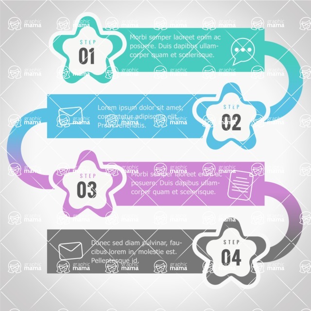 Infographic Templates Collection - Vector, Photoshop, PowerPoint, Google Slides - Infographic Template with Colorful Labels