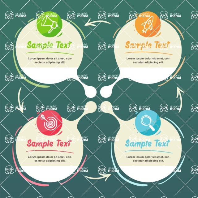 Infographic Templates Collection - Vector, Photoshop, PowerPoint, Google Slides - Infographic Elements in a Circle