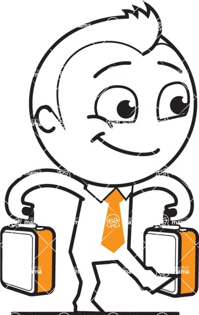outline vector cartoon character - outline vector character design briefcase travel trip