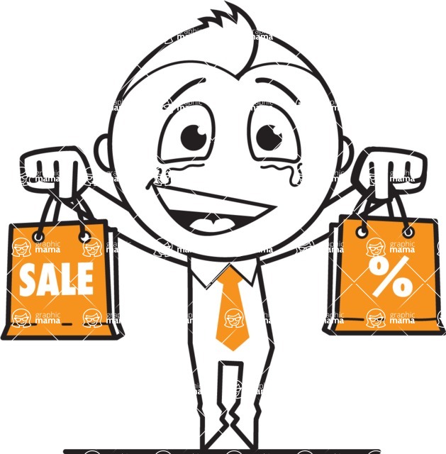 outline vector cartoon character - outline vector character design sale discount promotion