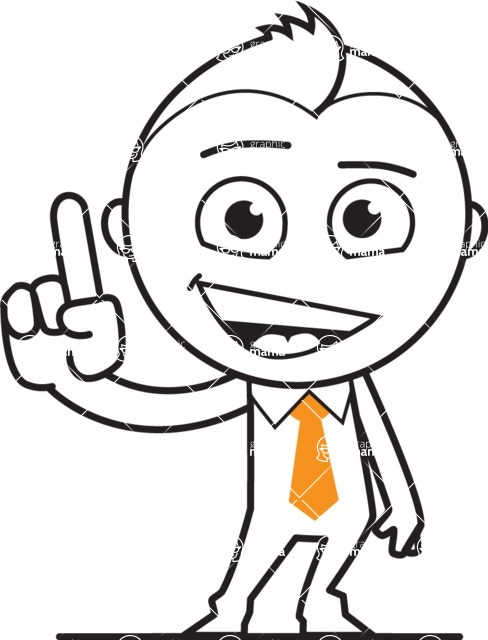 outline vector cartoon character - outline vector character design attention