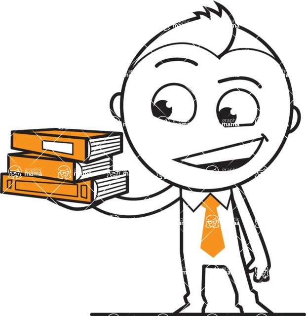outline vector cartoon character - outline vector character design schoolboy books