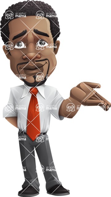 African American male character with a black hair - Vector Illustrations -  African American male character sorry action pose