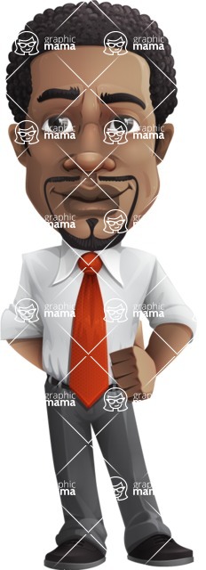 African American male character with a black hair - Vector Illustrations -  African American male character - Alfred The Careerist - Ultimate vector pack - GraphicMama Bestseller 