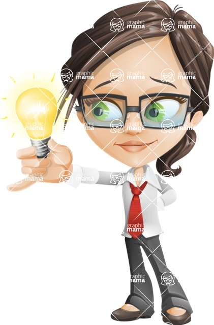 Little Business Girl Cartoon Vector Character - woman vector female cartoon character design - business idea 