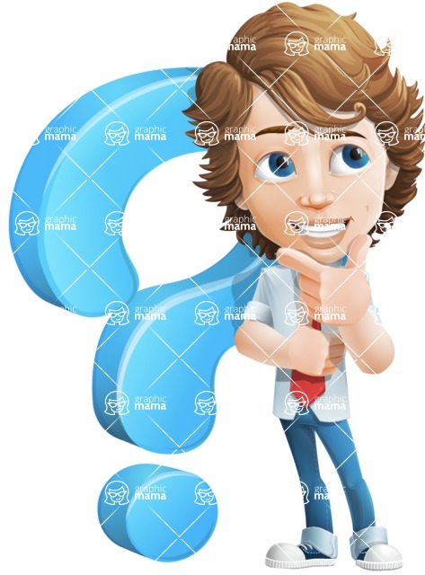 Vector Man Cartoon Character - cartoon male character young boy - Mark Millennial - question