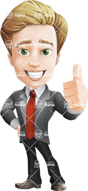 male cartoon character, elegant blond man vector - male cartoon character, elegant blond man vector - Brant as Mr. Brilliant Ultimate Pack thumbs up