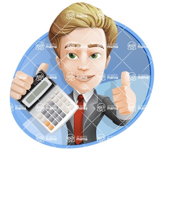 male cartoon character, elegant blond man vector - male cartoon character, elegant blond man vector calculator with background