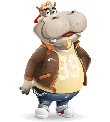 Hippo Cartoon Character