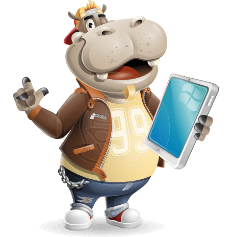 Hippo Cartoon Character