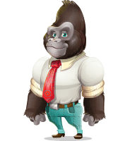 Business Gorilla Cartoon Vector Character