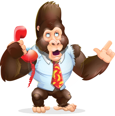 Funny Gorilla Cartoon Vector Character