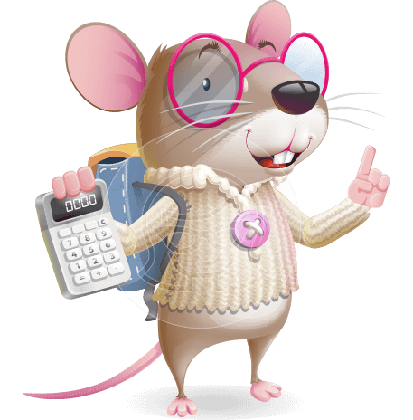 Student Mouse Kid Cartoon Vector Character