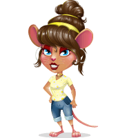 Cute Female Mouse Cartoon Vector Character
