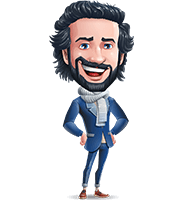 Stylish Man Cartoon Character: Classic Blue Edition 2020