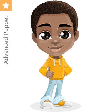 African-American Boy Adobe Character Animator Puppet
