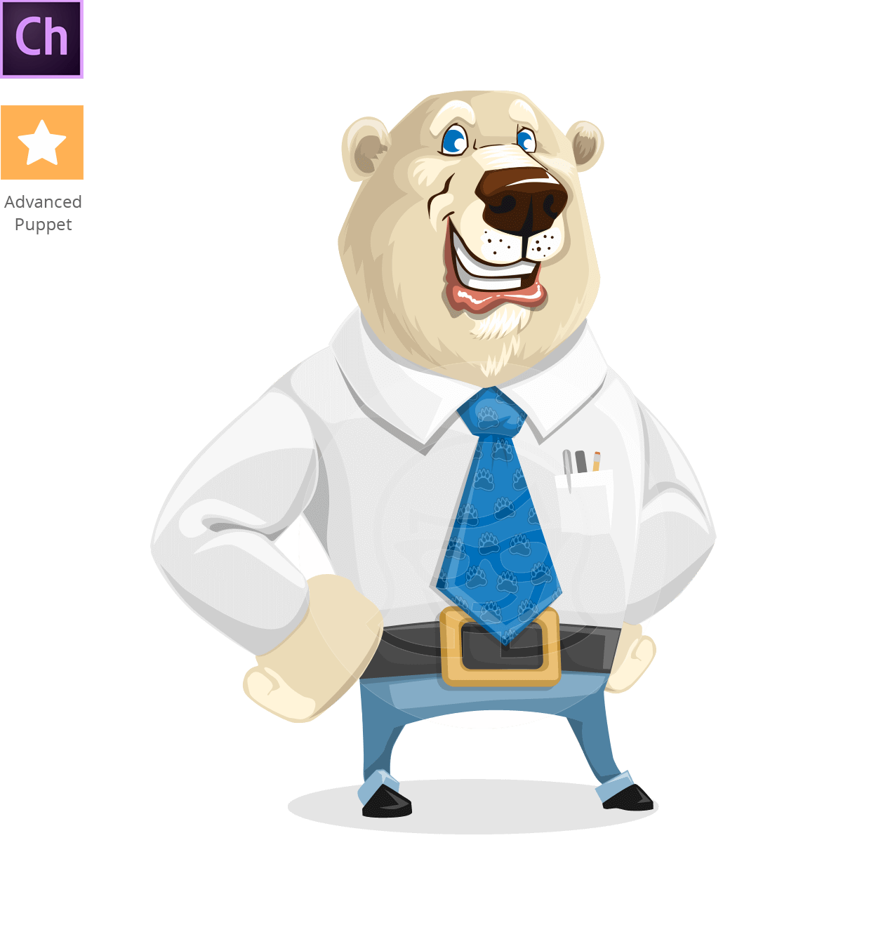 Polar bear character animator puppet
