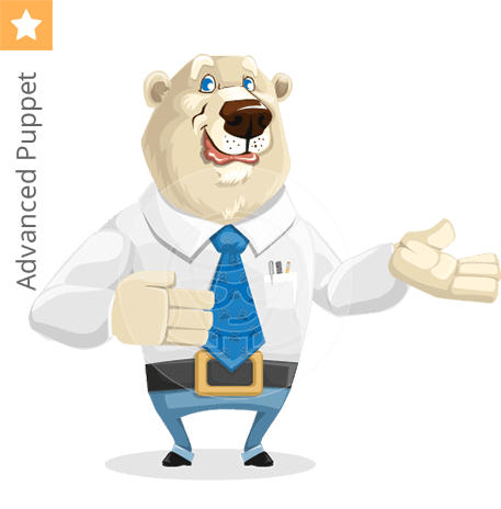 Polar bear character animator puppet