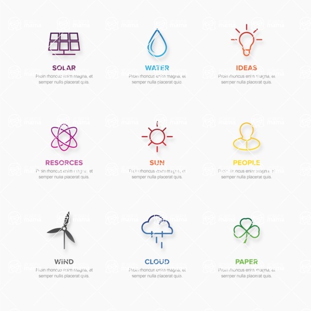 Infographic Templates Collection - Vector, Photoshop, PowerPoint, Google Slides - Flat Vector Ecology Infographic Template Design Concept With Icons