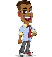 Simple Style Cartoon of an African American Guy