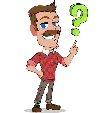 Simple Style Cartoon of a ​Man with Mustache