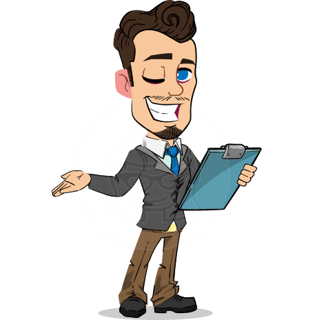 Simple Style Cartoon of a Businessman with Goatee