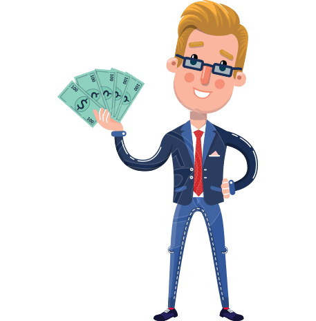 Businessman Cartoon Character in Flat Style