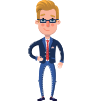 Businessman Cartoon Character in Flat Style