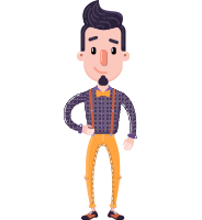 Cartoon Hipster in Flat Style