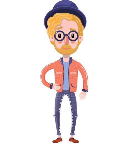Young Vector Blonde Man Flat Cartoon Character
