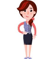 Flat Marketing Girl Cartoon Character