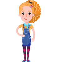 Cute Blonde Girl in Flat Style