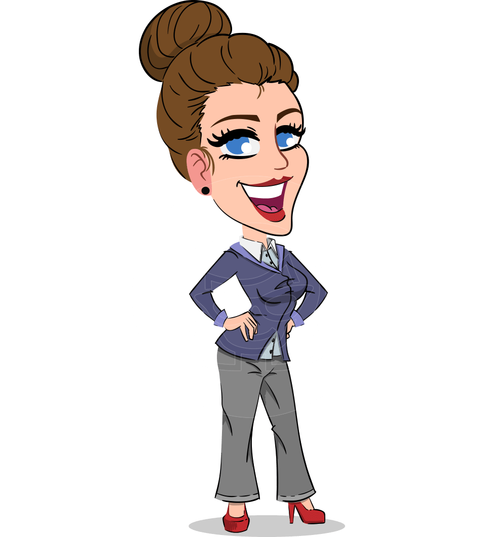 Simple Style cartoon of a Corporate Girl