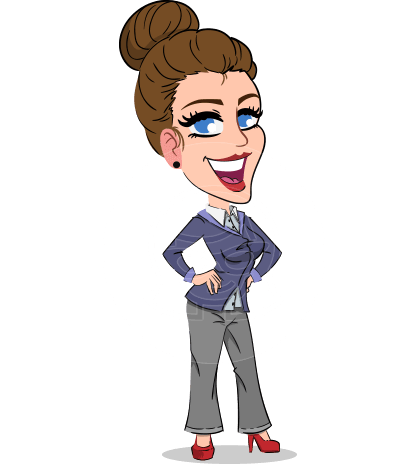 Simple Style cartoon of a Corporate Girl