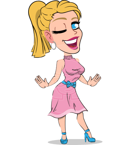 Simple Style Cartoon of a Blonde Girl Vector Cartoon Character