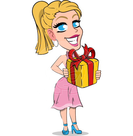 Simple Style Cartoon of a Blonde Girl Vector Cartoon Character