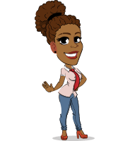Flat Cartoon African American Girl