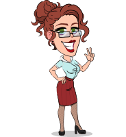 Flat Cartoony Business Woman Character