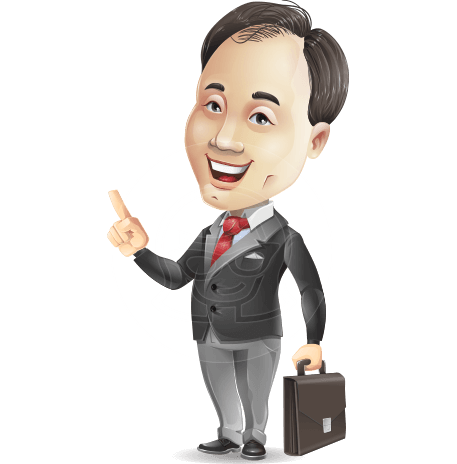 Asian Businessman Cartoon Vector Character