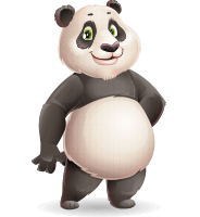 Cute Panda Vector Cartoon Character