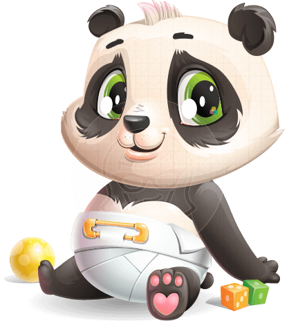 Baby Panda Vector Cartoon Character