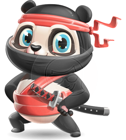Ninja Panda Vector Cartoon Character